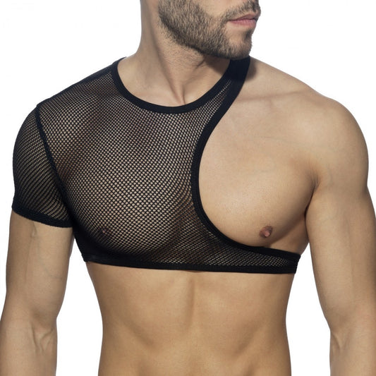 AD Fetish Irregular Mesh Crop Top