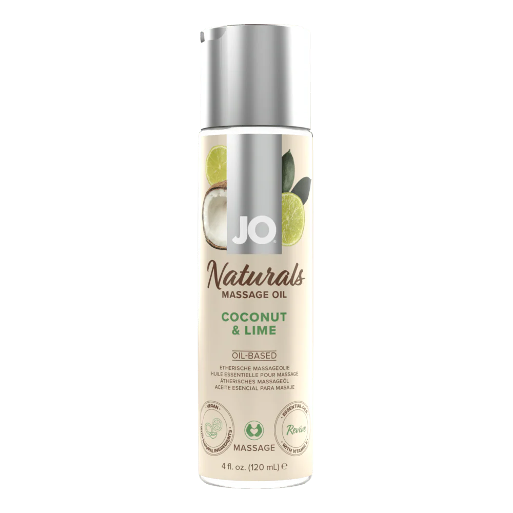 JO Naturals Massage Oil 4oz -Coconut & Lime