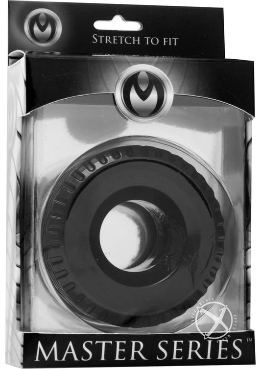 Master Series Tread Silicone Cock Ring - Black