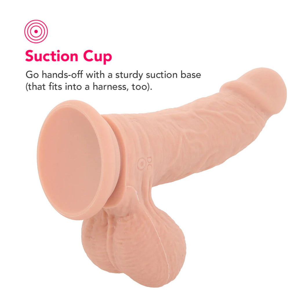 RealRock 6 Inch Vibrating Weighted Ballsy Dildo -Light