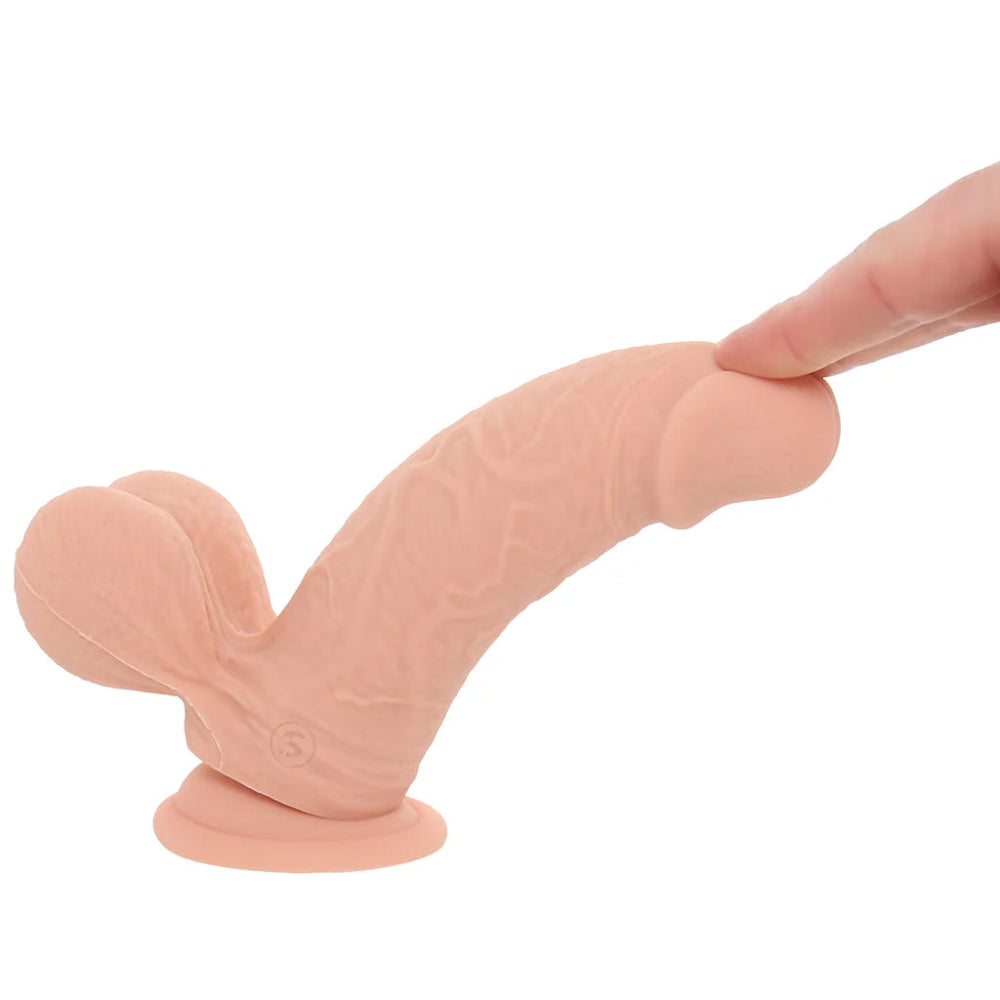 RealRock 6 Inch Vibrating Weighted Ballsy Dildo -Light