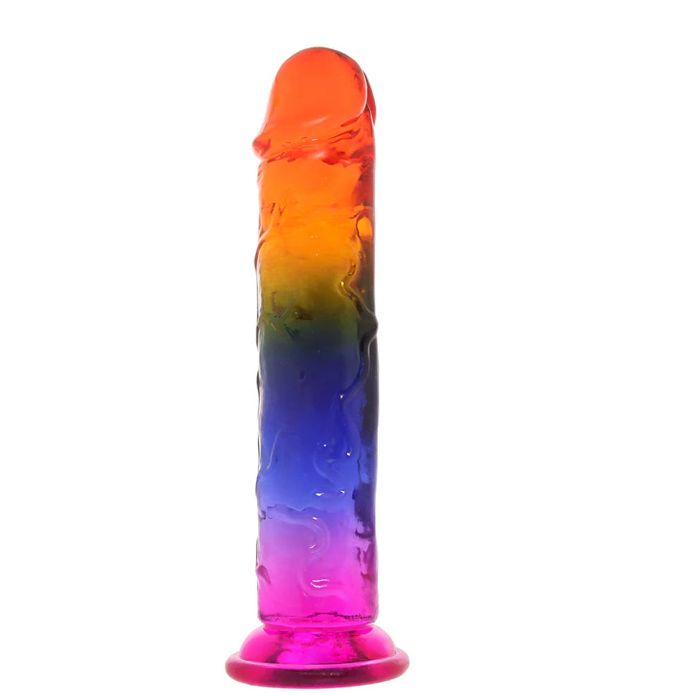 Crystal Jellies 7 Inch Classic Dildo -Rainbow