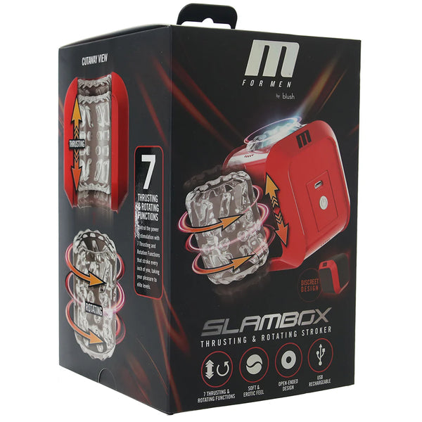 M for Men 'Slambox' Rotating Auto Stroker -Red