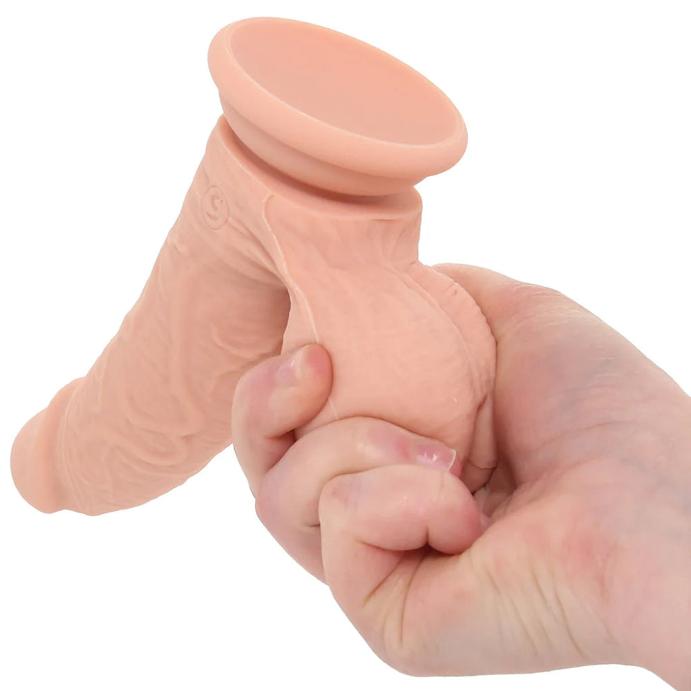 RealRock 6 Inch Vibrating Weighted Ballsy Dildo -Light