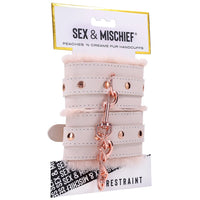 S&M Peaches N Creame Faux Fur Handcuffs