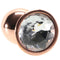 Rear Assets Small Circle Gem Butt Plug - Rose Gold/Clear