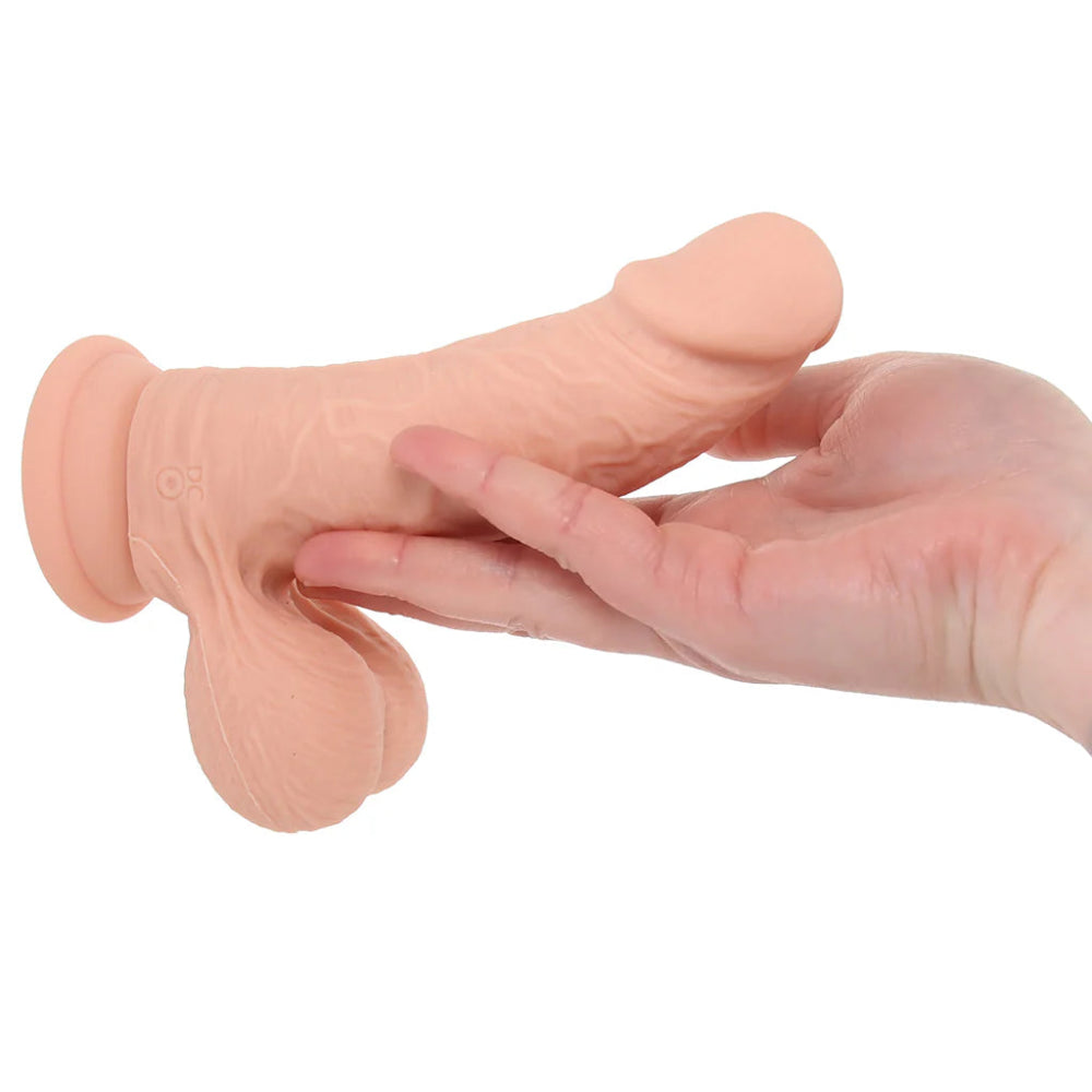 RealRock 6 Inch Vibrating Weighted Ballsy Dildo -Light