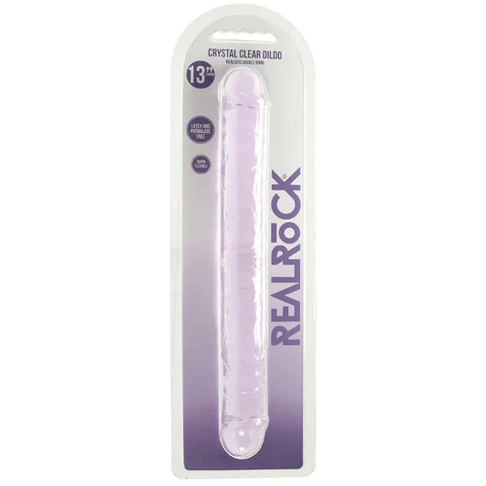 RealRock Crystal Clear Jelly 13" Double Dildo -Purple