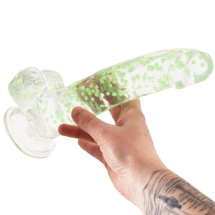 Calexotics Naughty Bits - I Leaf Dick - Glow In The Dark Dildo