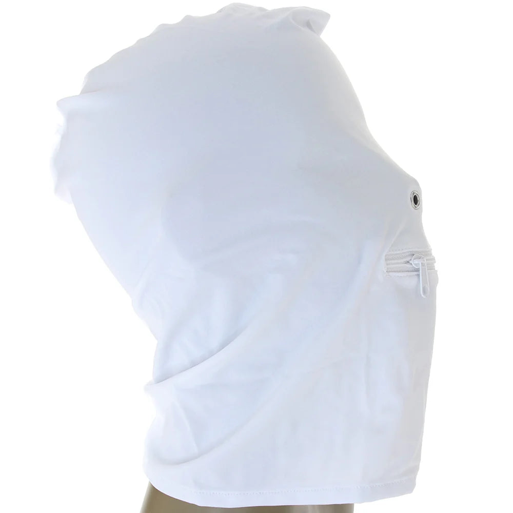 Taboo 'Zippered Mouth' Hood -White