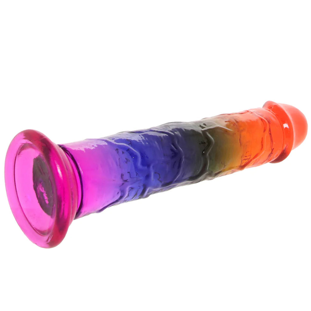 Crystal Jellies 7 Inch Classic Dildo -Rainbow