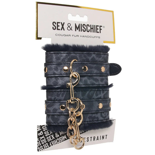 S&M Restraint 'Cougar' Faux Fur Handcuffs