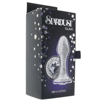 Stardust Glam Glass Butt Plug - White