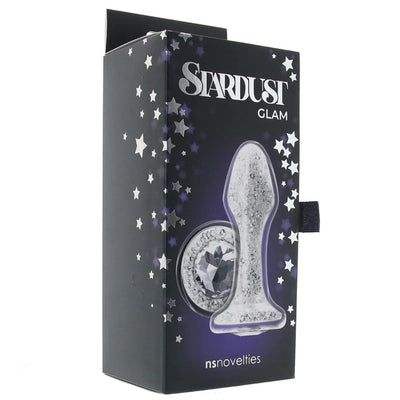 Stardust Glam Glass Butt Plug - White
