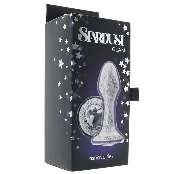 Stardust Glam Glass Butt Plug - White