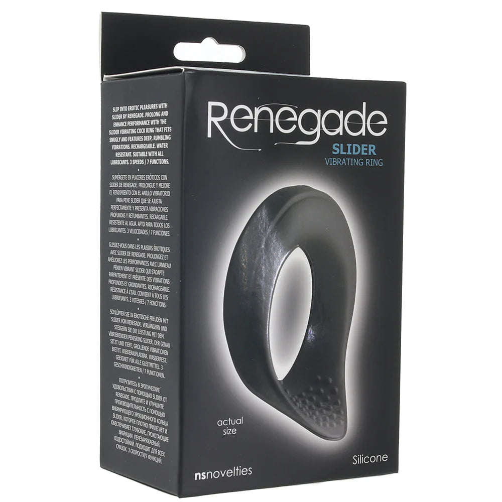 Renegade 'Slider' Vibrating Cock Ring -Black