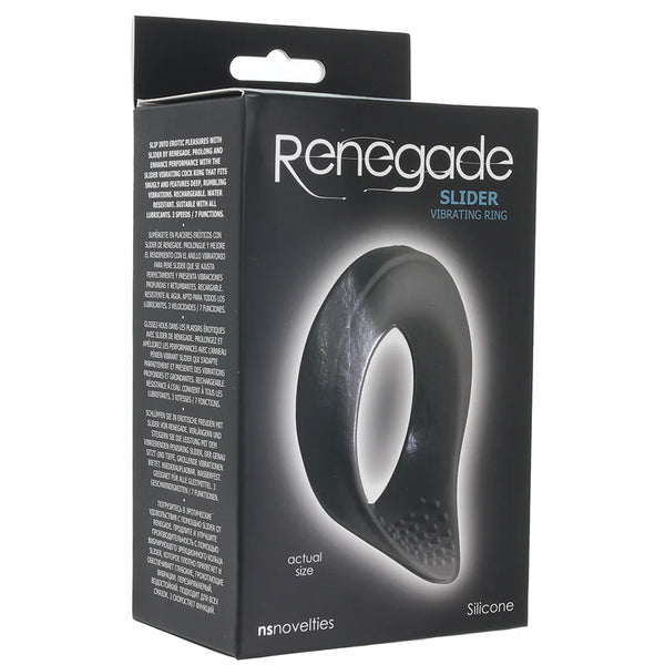 Renegade 'Slider' Vibrating Cock Ring -Black