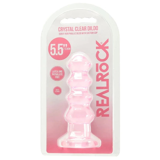 Real Rock 5.5in Curvy Clear Dildo -Pink