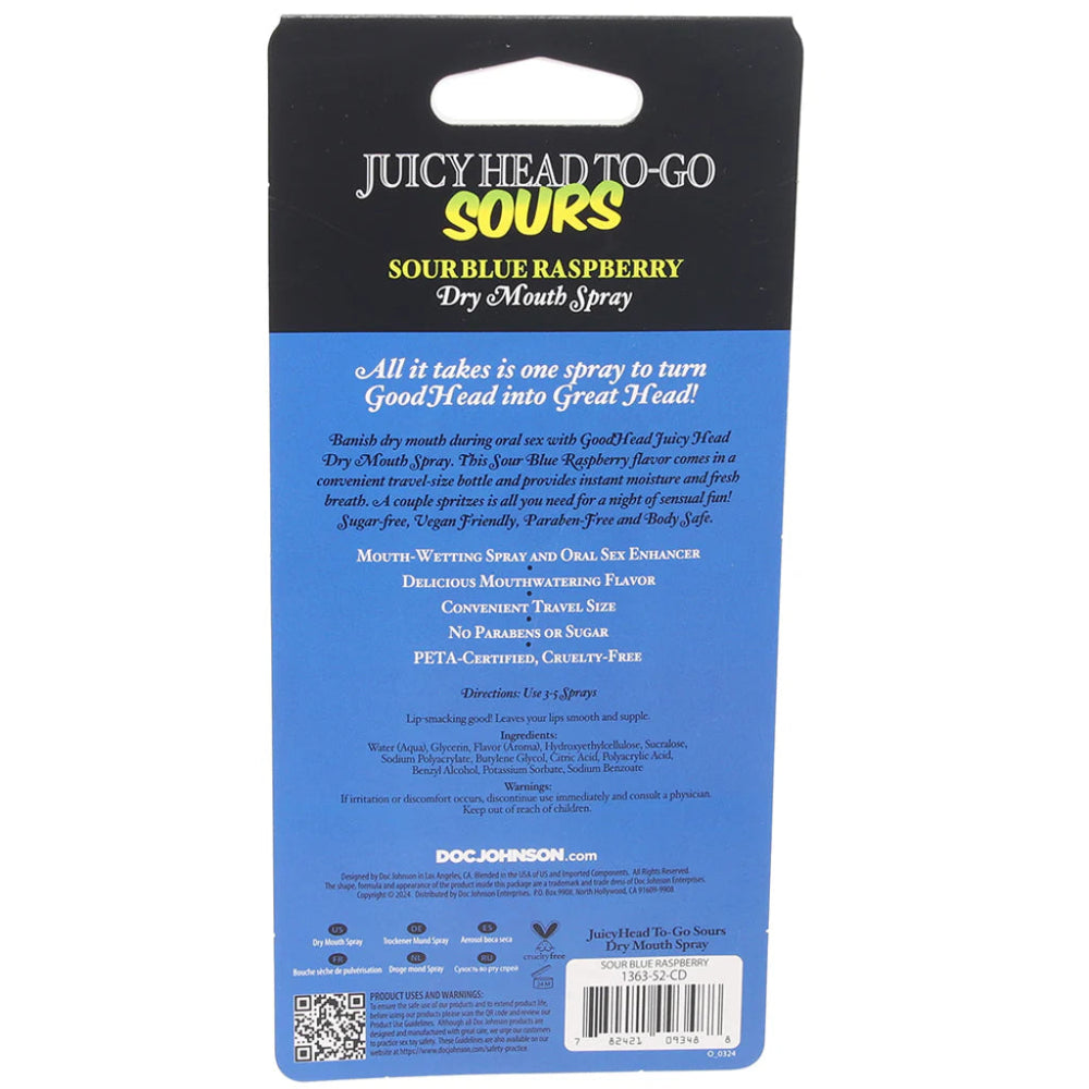 Juicy Head Sours Spray To-Go in Blue Raspberry