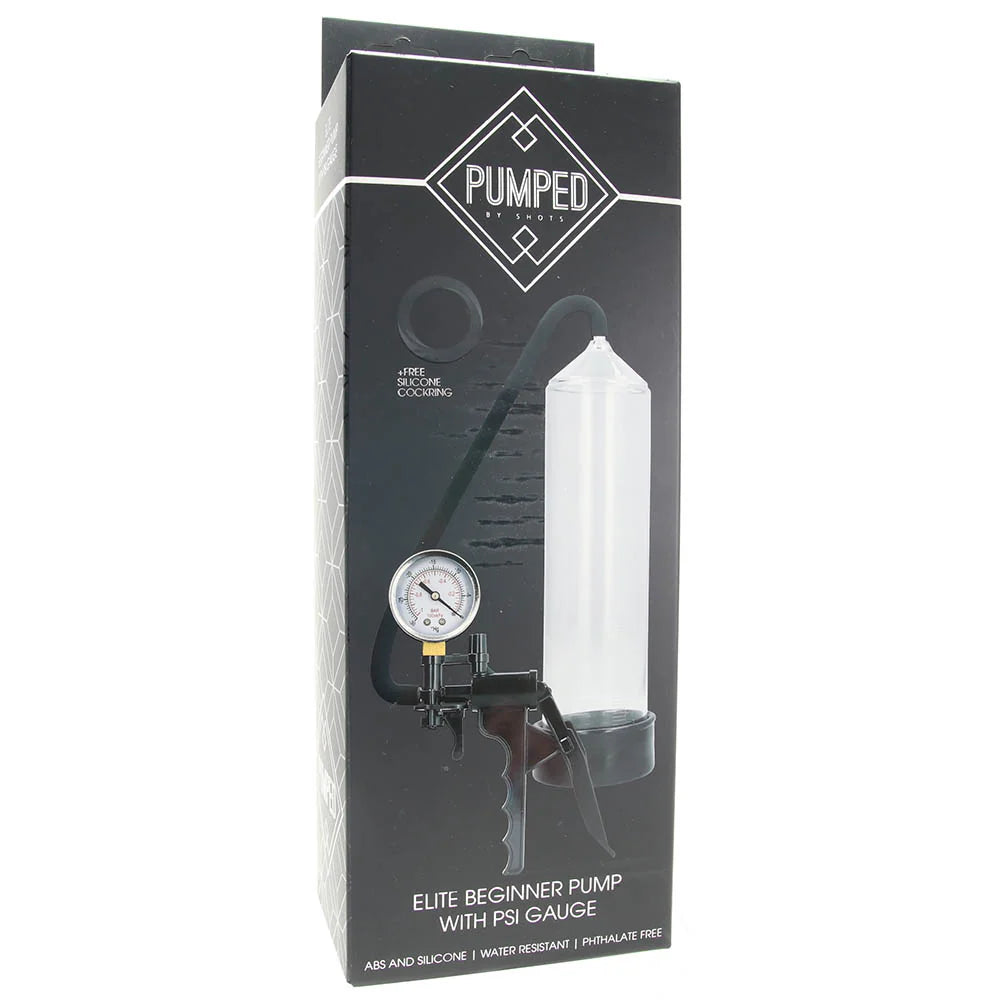 Pumped "Elite" Beginner Pump w/ PSI Gauge -Clear