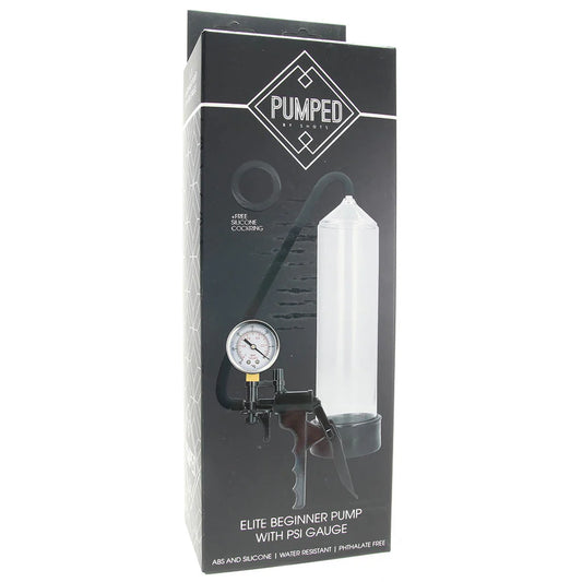 Pumped "Elite" Beginner Pump w/ PSI Gauge -Clear