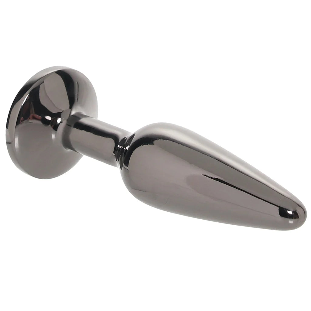 Rear Assets Tapered Gunmetal Gem Butt Plug - Medium