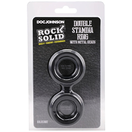 Rock Solid Double Stamina Rings w/ Metal Beads