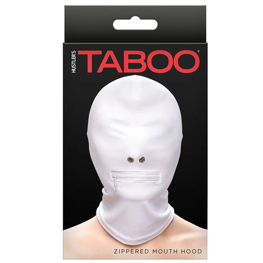 Taboo 'Zippered Mouth' Hood -White