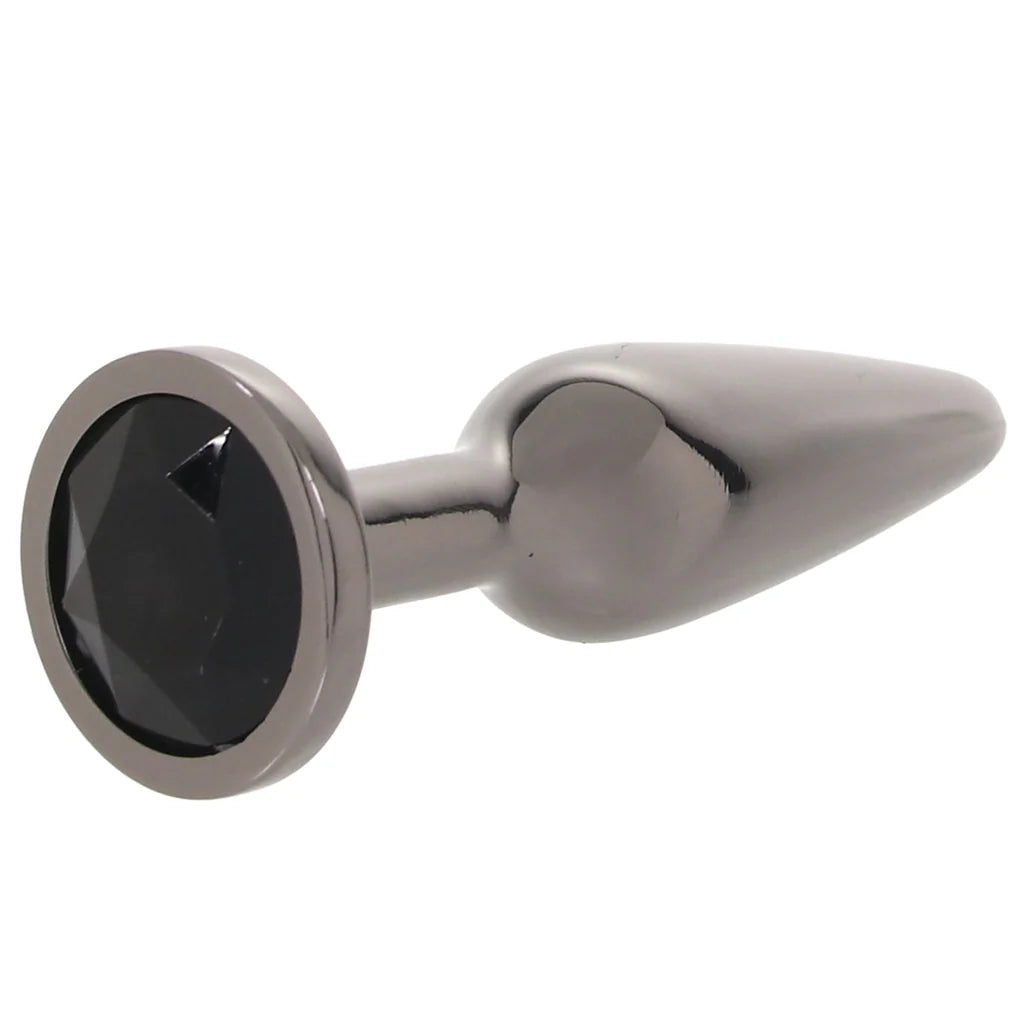 Rear Assets Tapered Gunmetal Gem Butt Plug - Medium