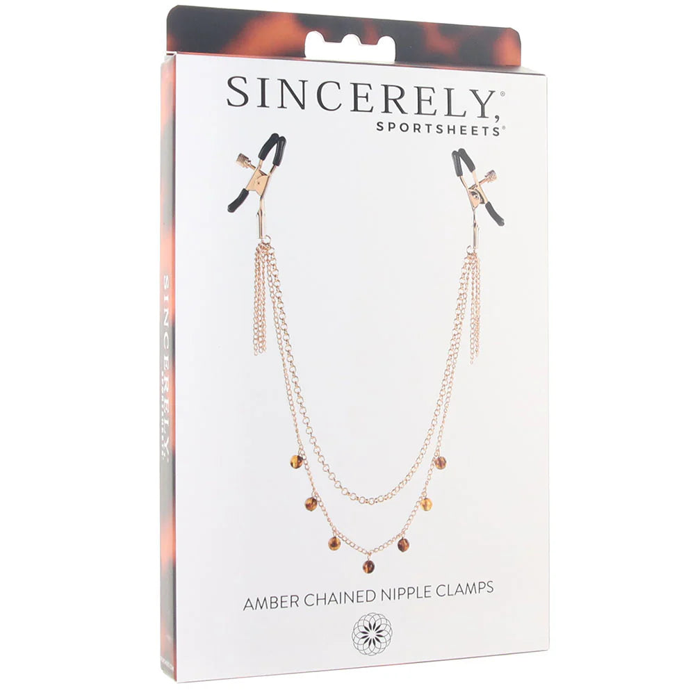 Sincerely "Amber" Chained Nipple Clamps