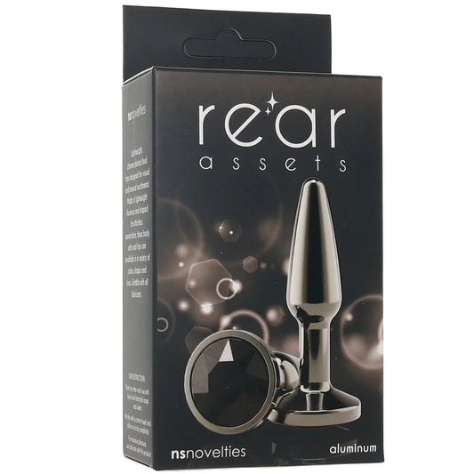 Rear Assets Tapered Gunmetal Gem Butt Plug - Small