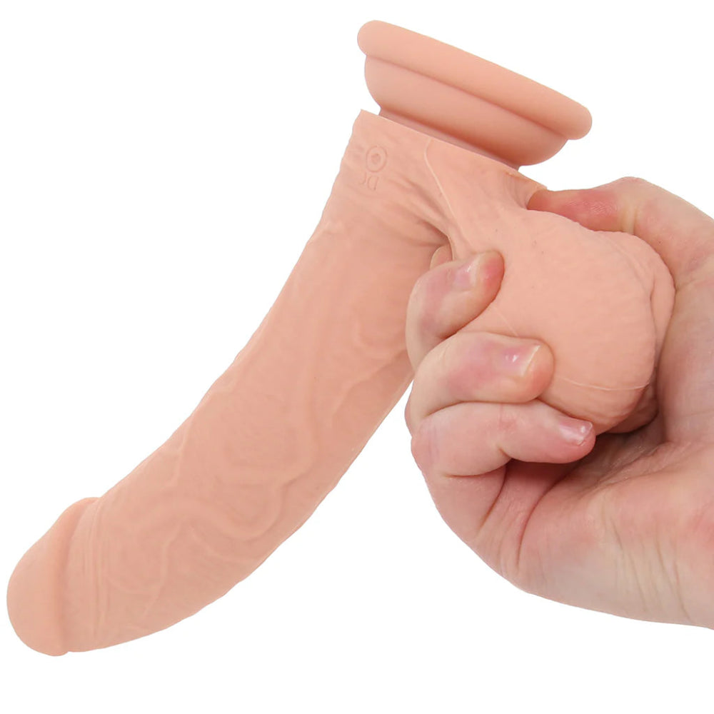 RealRock 8 Inch Vibrating Weighted Ballsy Dildo -Light