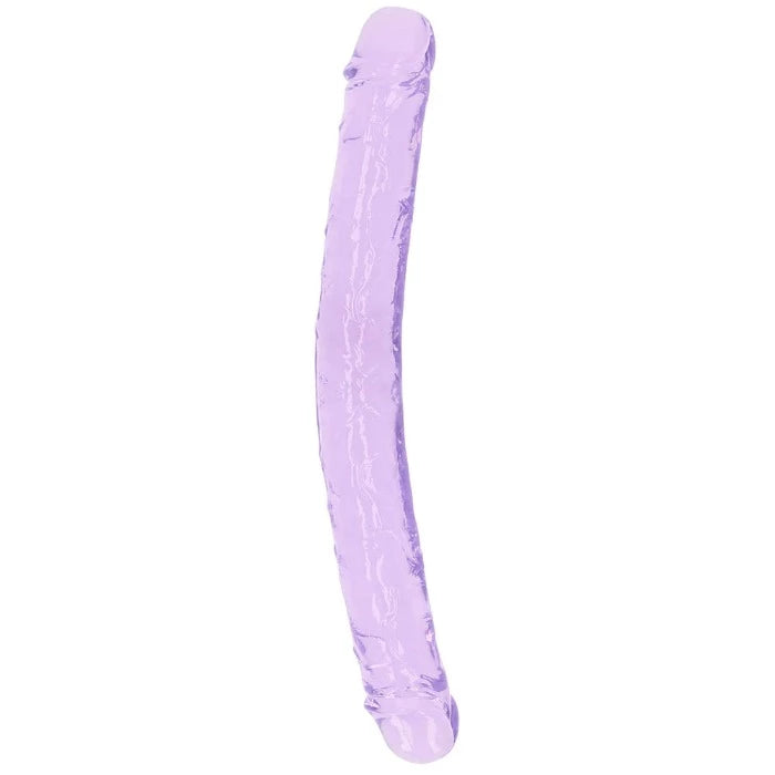 RealRock Crystal Clear Jelly 13" Double Dildo -Purple
