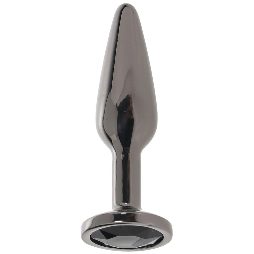 Rear Assets Tapered Gunmetal Gem Butt Plug - Medium