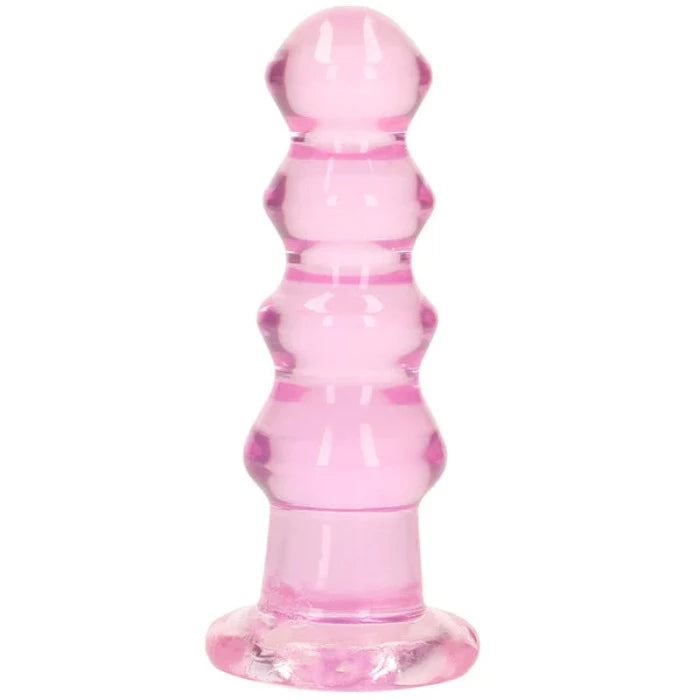 Real Rock 5.5in Curvy Clear Dildo -Pink