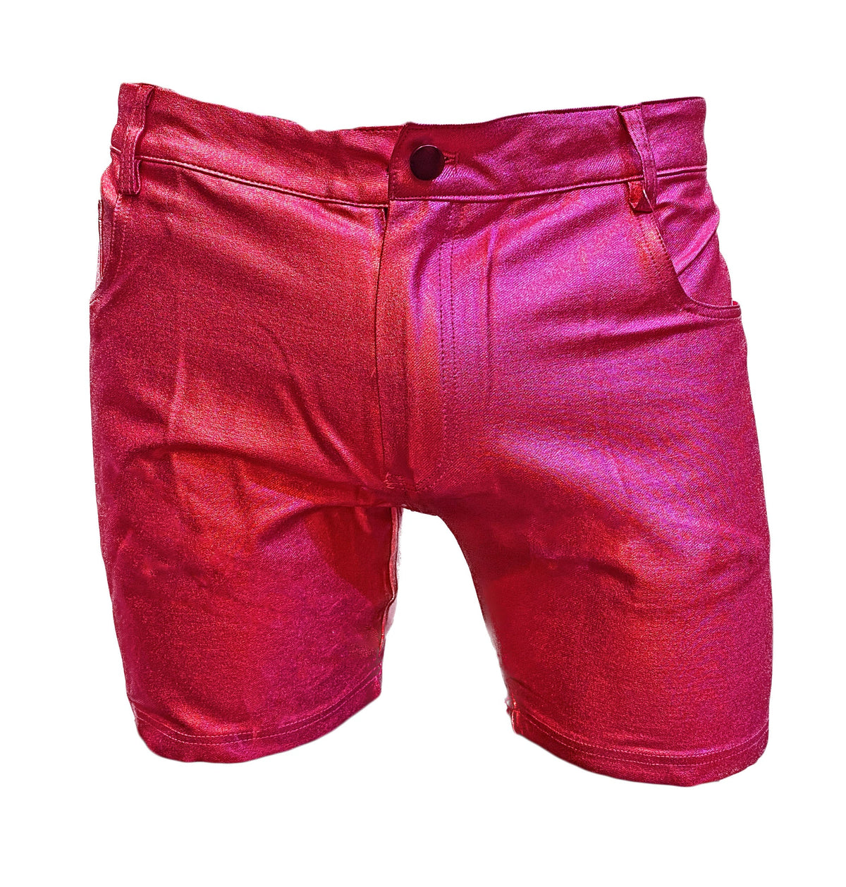 Metallic Jean Shorts - Hot Pink