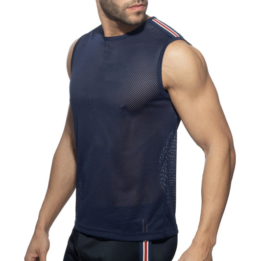 ADDICTED Nexus Mesh Tank Top AD1337 - Navy