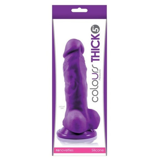 Colours Pleasures THICK 5inch Dildo -Purple