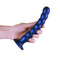 Ouch! 8" Beaded G-Spot Dildo -Blue