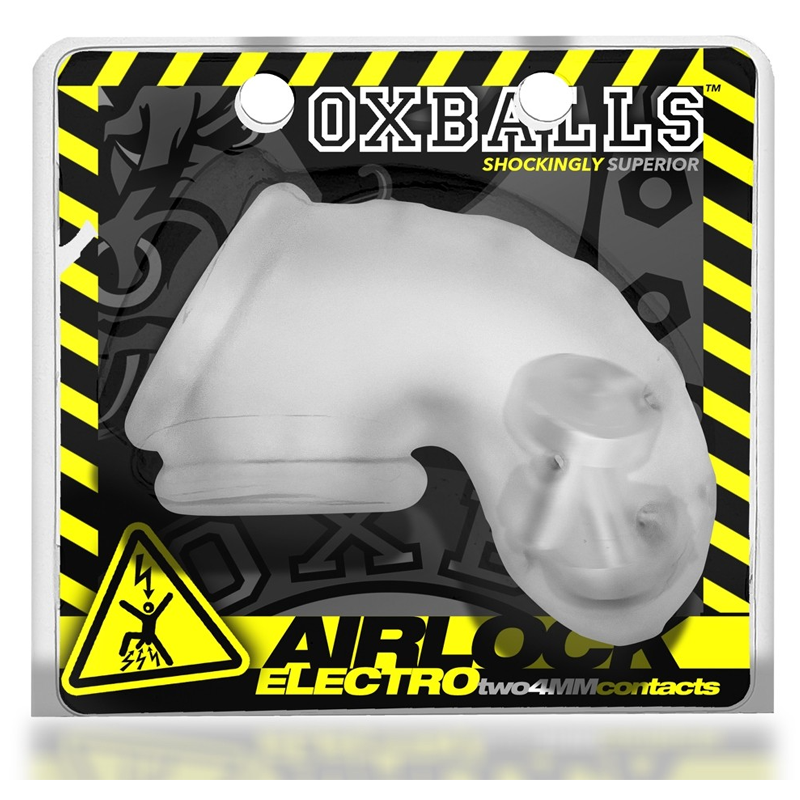 Oxballs Airlock Electro Air-Lite Vented Chastity - Clear Ice
