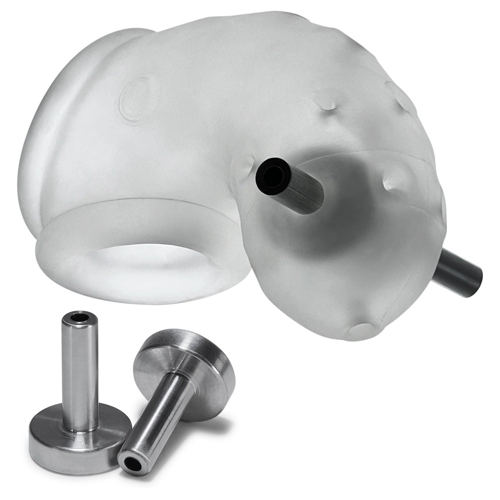 Oxballs Airlock Electro Air-Lite Vented Chastity - Clear Ice