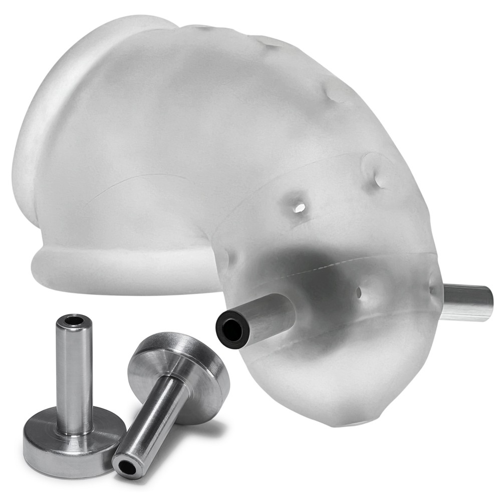 Oxballs Airlock Electro Air-Lite Vented Chastity - Clear Ice