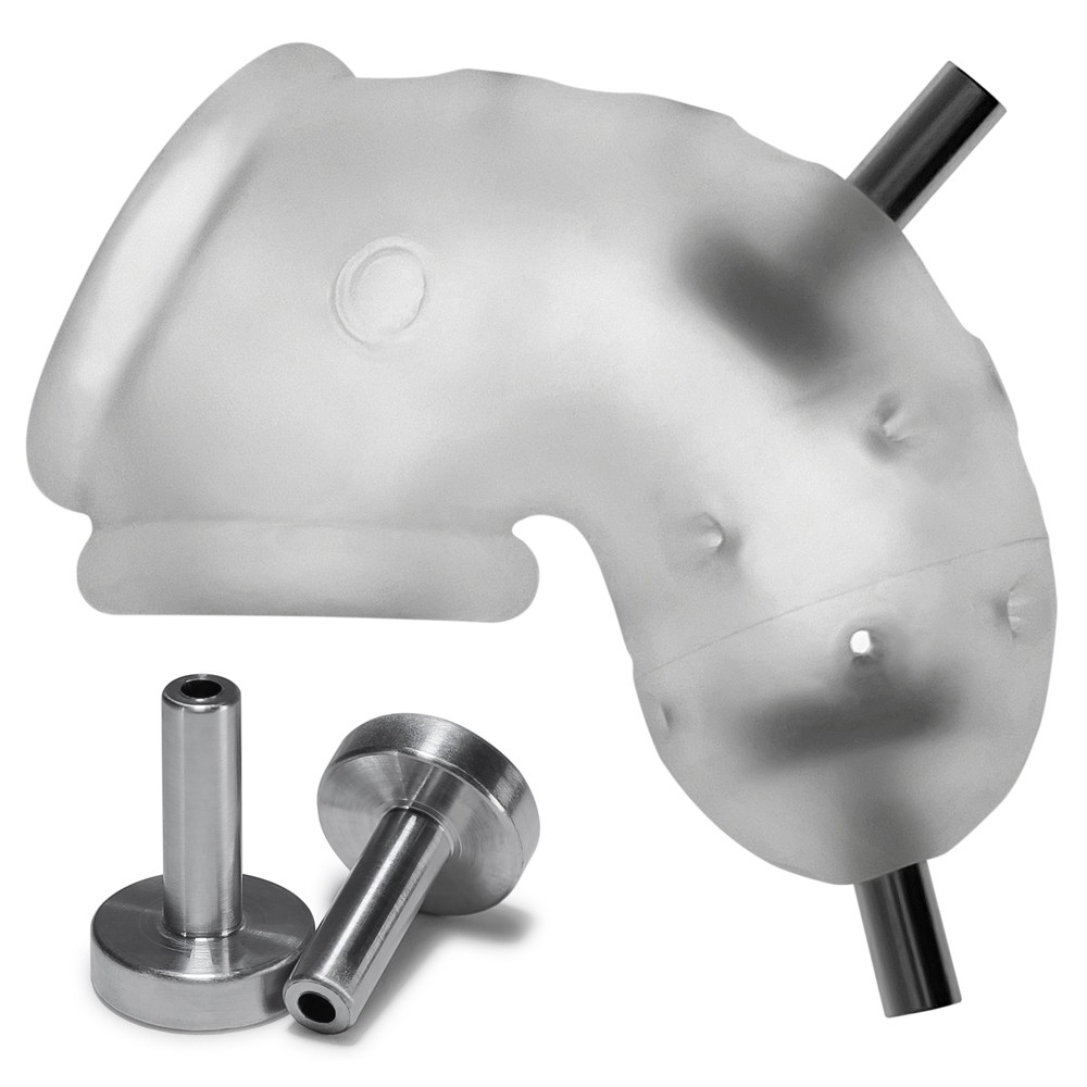 Oxballs Airlock Electro Air-Lite Vented Chastity - Clear Ice