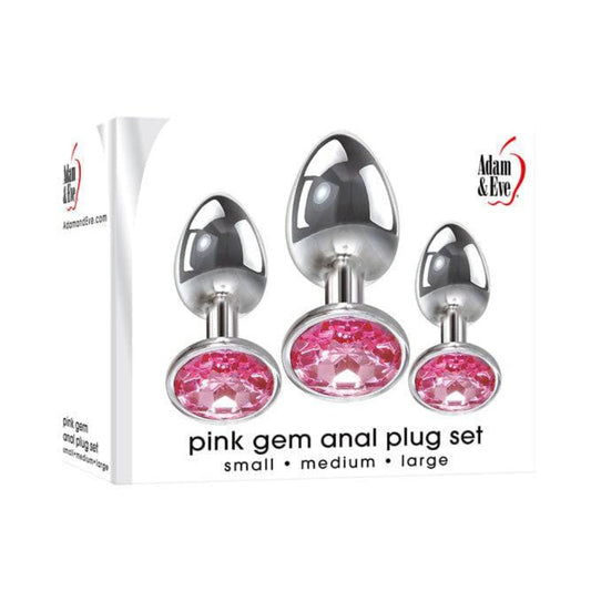 Adam & Eve - Pink Gem Anal Plug Set