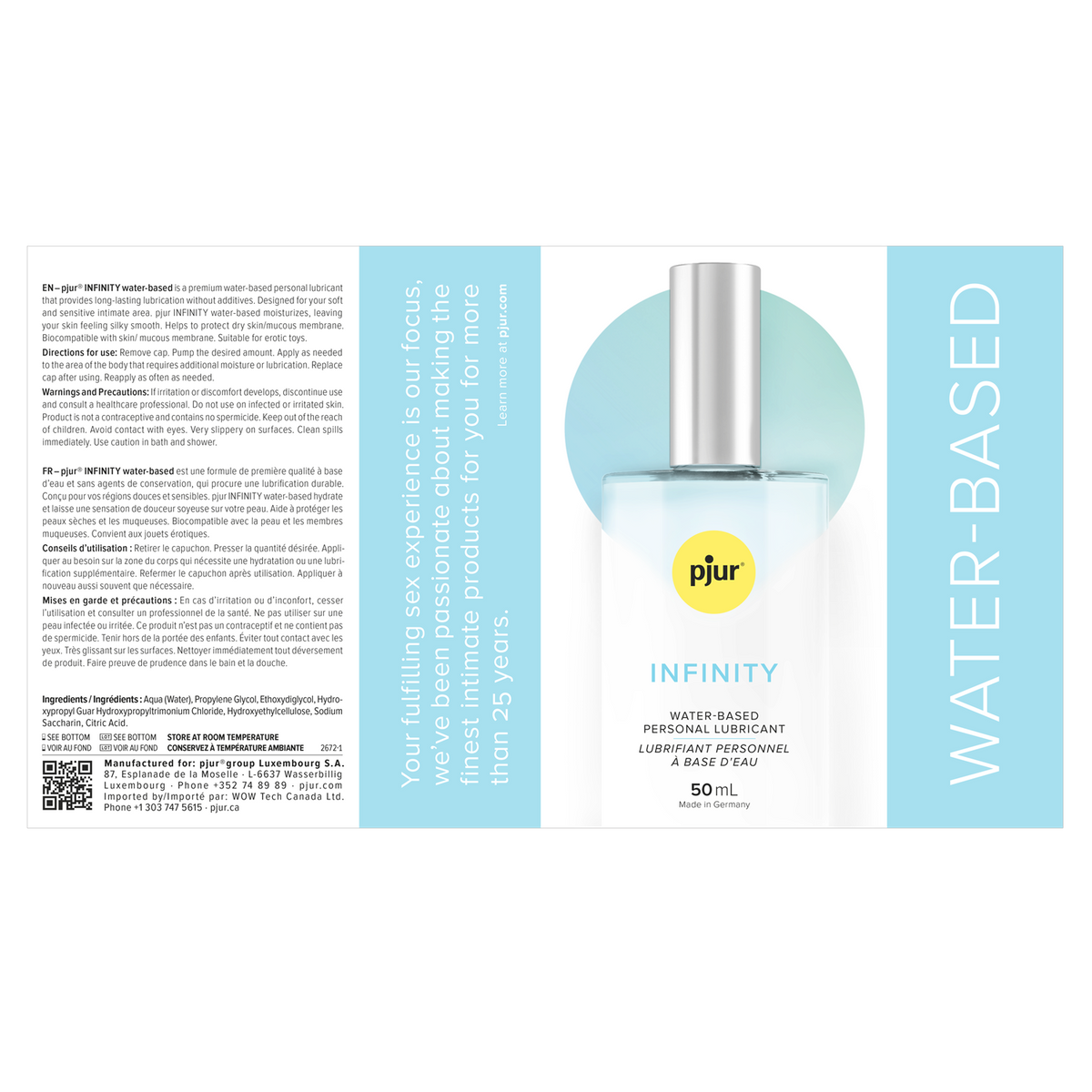 Pjur INFINITY Water Based Lube - 50mL
