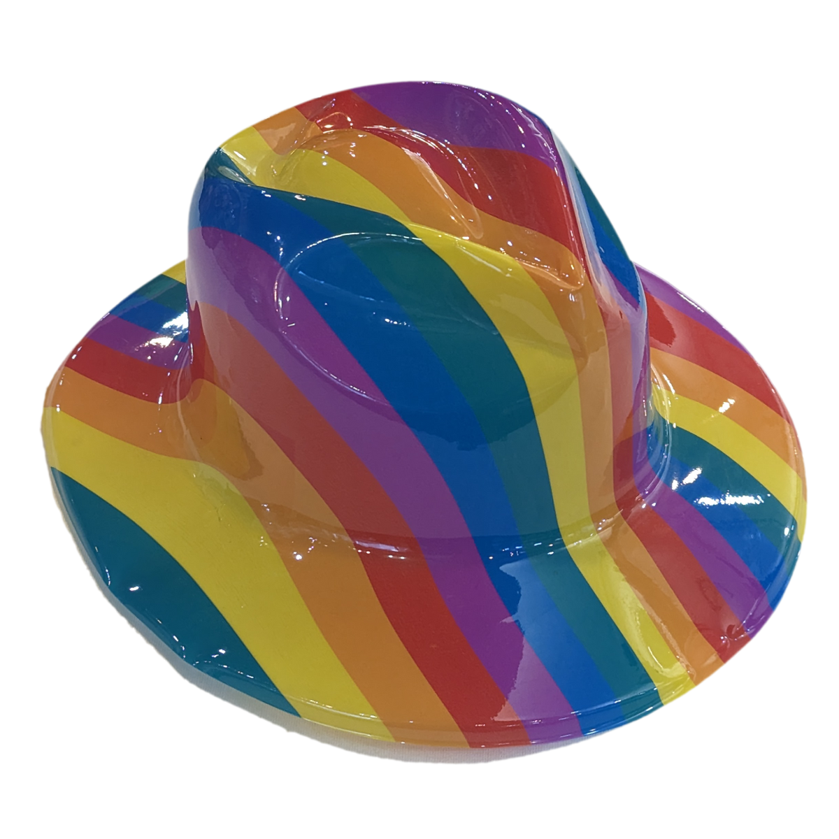 Rainbow Pinched Front Cowboy Hat - Plastic