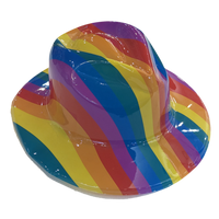 Rainbow Pinched Front Cowboy Hat - Plastic