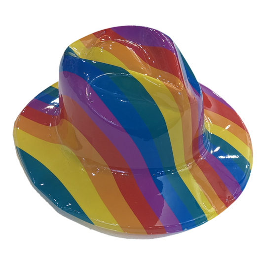 Rainbow Pinched Front Cowboy Hat - Plastic