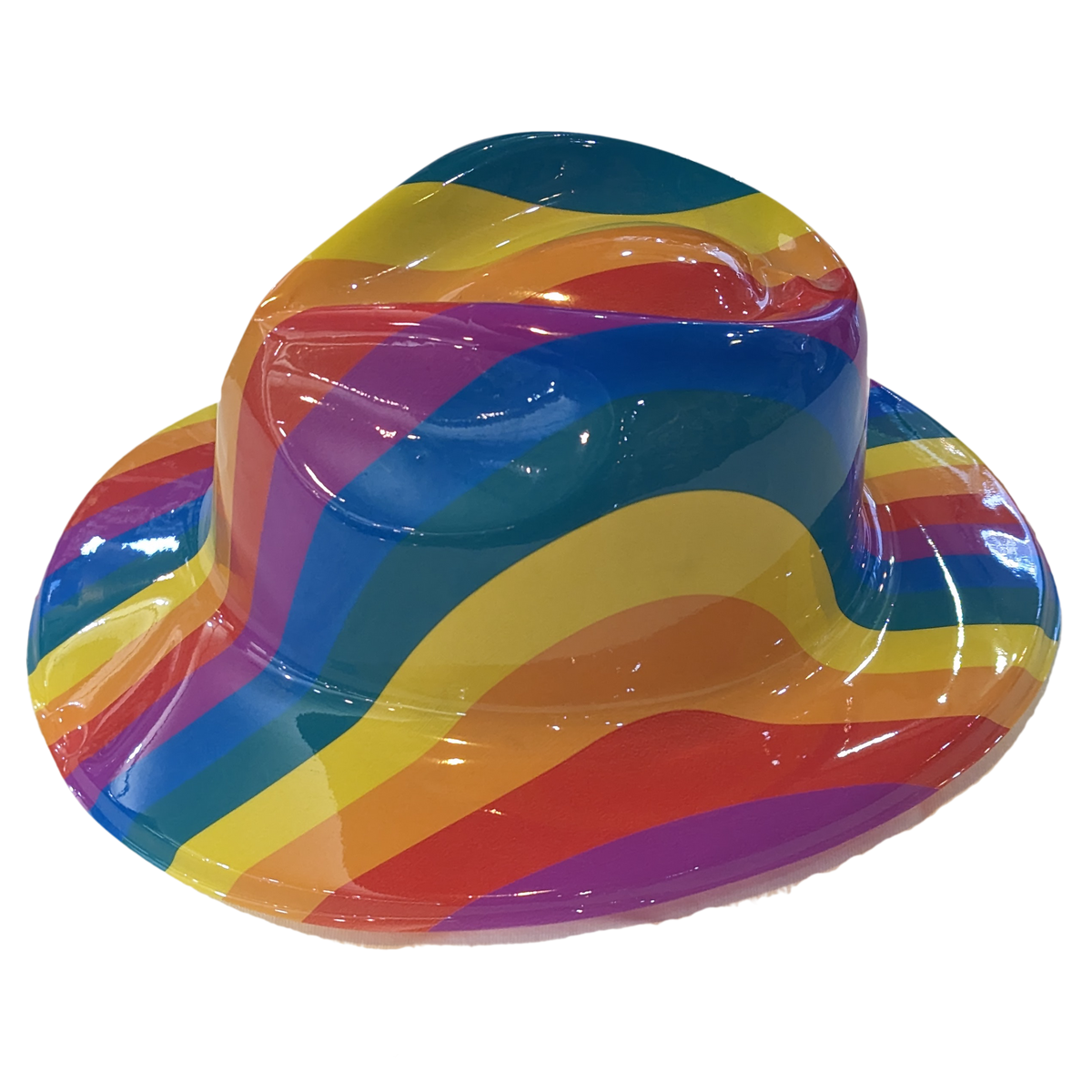 Rainbow Pinched Front Cowboy Hat - Plastic
