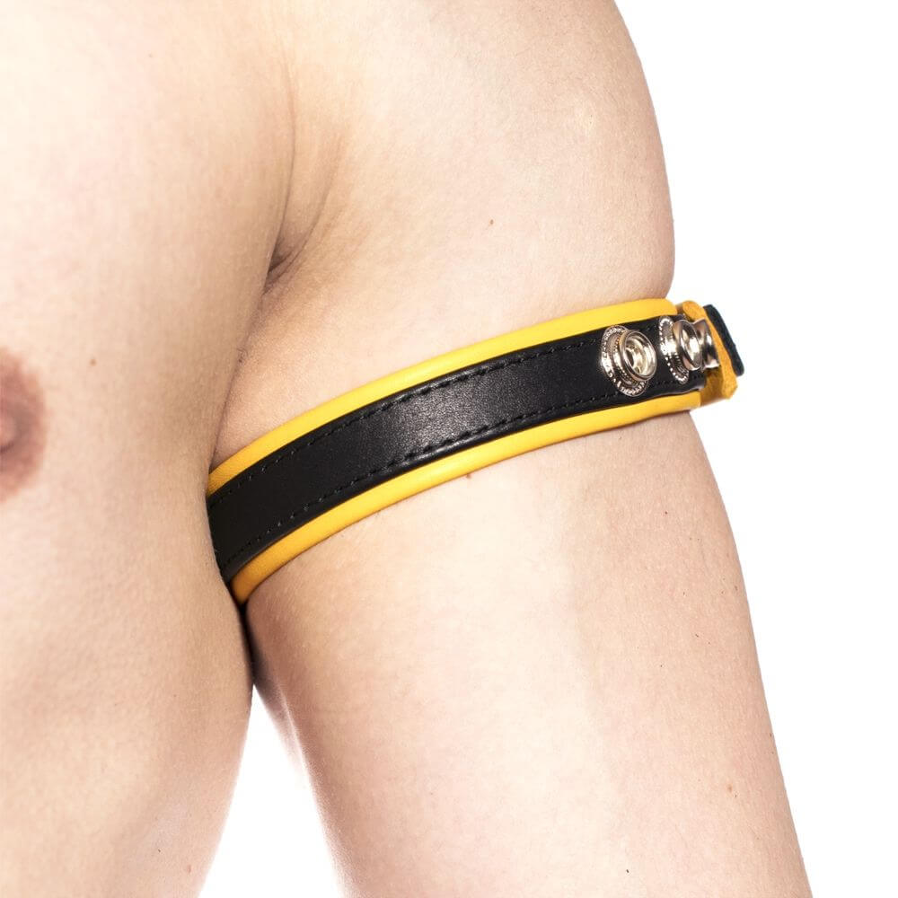 Prowler RED Leather Bicep Band Black/Yellow